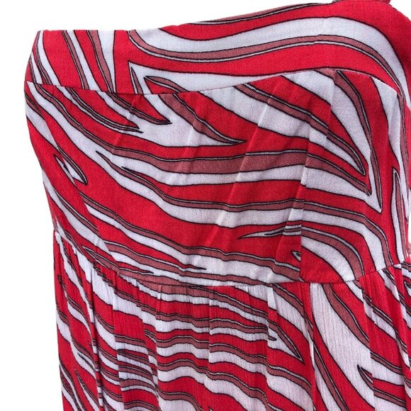 MICHAEL KORS $175 Zebra Square Neck‎ Sleeveless Midi Dress SZ SM NWT - Picture 11 of 13